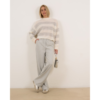 Drykorn Mathisa wollen gestreepte pullover off-white