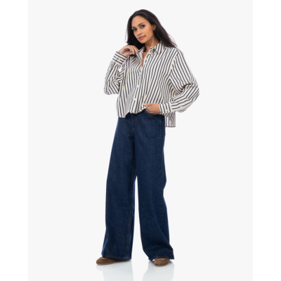 Anine Bing Essie Cropped Blouse Martime Stripe
