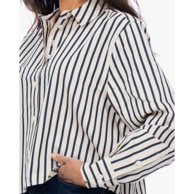Anine Bing Essie Cropped Blouse Martime Stripe
