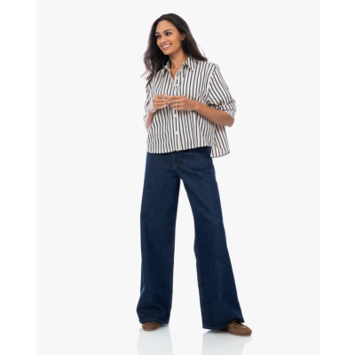 Anine Bing Essie Cropped Blouse Martime Stripe