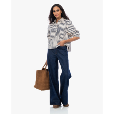 Anine Bing Essie Cropped Blouse Martime Stripe