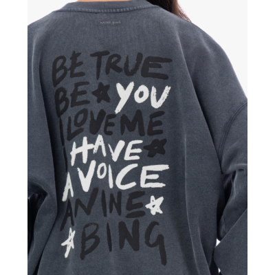 Anine Bing Miles Print Sweater Zwart