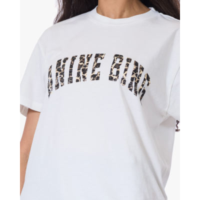 Anine Bing T-shirt met Leopard Print Logo Wit