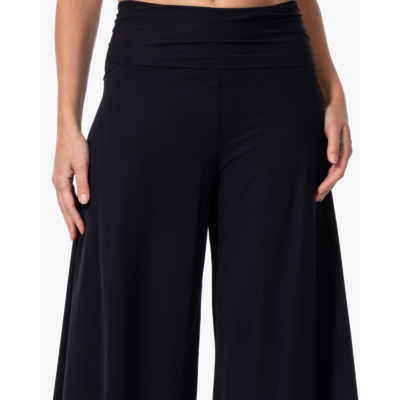 Japan TKY Kuzi Light Travel Wijde Pijpen Pantalon Diepzwart