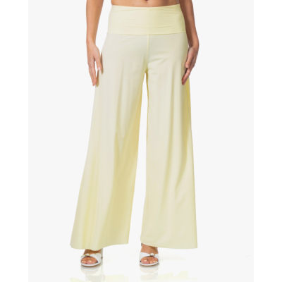 Japan TKY Kuzi Light Travel Wijde Pijpen Pantalon Geel