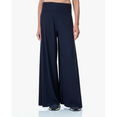 Japan TKY Kuzi Light Travel Wijde Pijpen Pantalon Zwartblauw