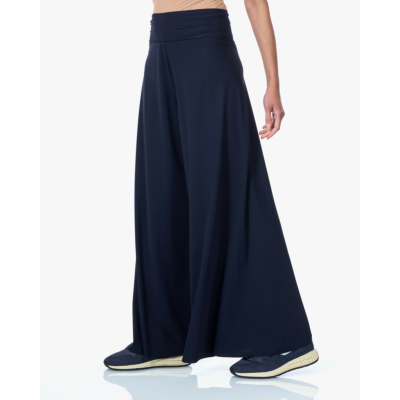 Japan TKY Kuzi Light Travel Wijde Pijpen Pantalon Zwartblauw