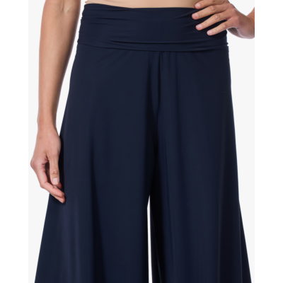 Japan TKY Kuzi Light Travel Wijde Pijpen Pantalon Zwartblauw