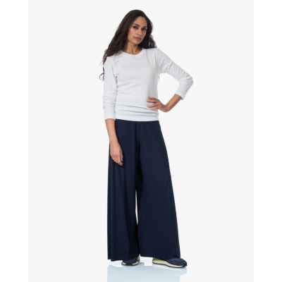 Japan TKY Kuzi Light Travel Wijde Pijpen Pantalon Zwartblauw