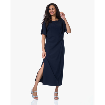 Japan TKY Lyori Travel Jersey Jurk met Knoopdetail Zwartblauw