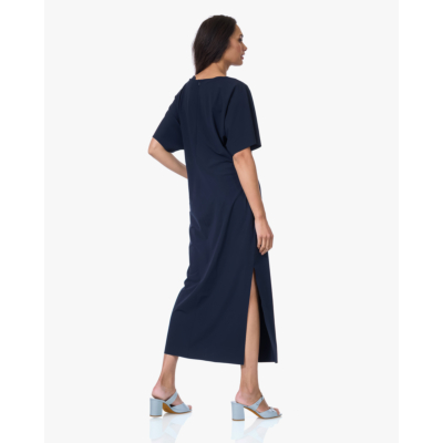 Japan TKY Lyori Travel Jersey Jurk met Knoopdetail Zwartblauw