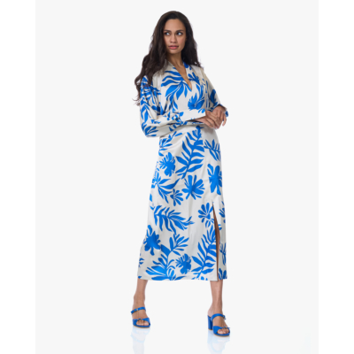 Japan TKY Kirari Satijnen Jurk met Print Ocean Bloom