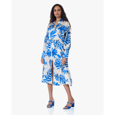 Japan TKY Kirari Satijnen Jurk met Print Ocean Bloom