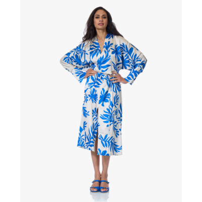 Japan TKY Kirari Satijnen Jurk met Print Ocean Bloom