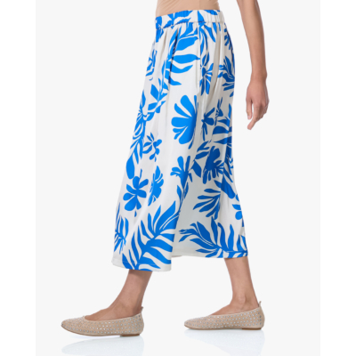 Japan TKY Mitsuki Satijnen Print Rok Ocean Bloom