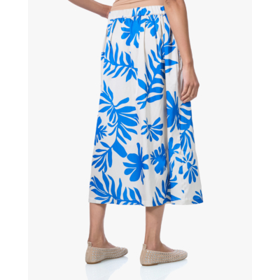 Japan TKY Mitsuki Satijnen Print Rok Ocean Bloom