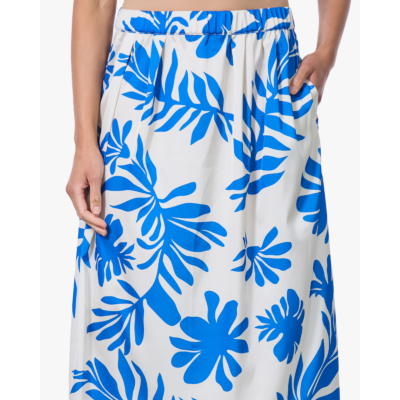 Japan TKY Mitsuki Satijnen Print Rok Ocean Bloom