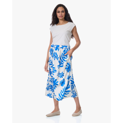 Japan TKY Mitsuki Satijnen Print Rok Ocean Bloom