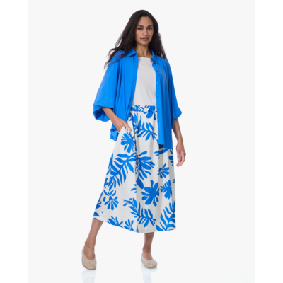 Japan TKY Mitsuki Satijnen Print Rok Ocean Bloom