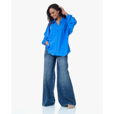 Japan TKY Iwai Travel Jersey Blouse Ocean