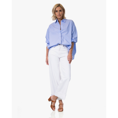 Closed Oversized Blouse Lichtblauw