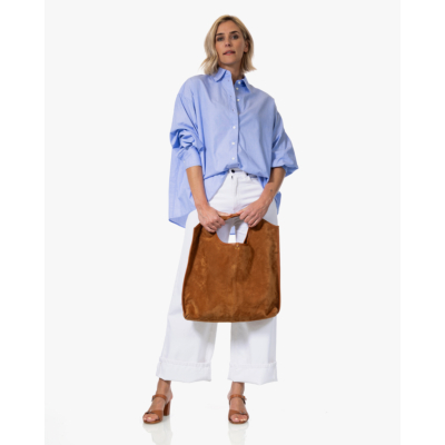 Closed Oversized Blouse Lichtblauw