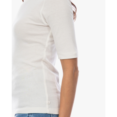 Closed Rib T-shirt met Halflange Mouw Off-white