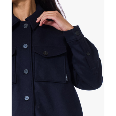 Closed Wollen Overshirt Jack Navy Blauw