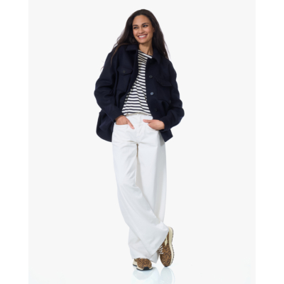 Closed Wollen Overshirt Jack Navy Blauw