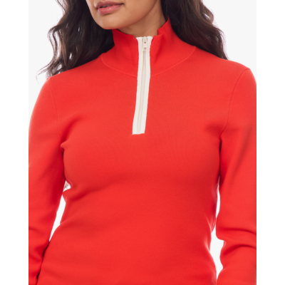 Closed Zip Sweater Coral Rood
