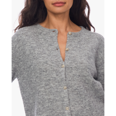 Closed Wollen Doorknoop Vest Grijs