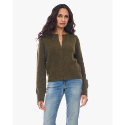 Closed Wollen Doorknoop Vest Deep Olive