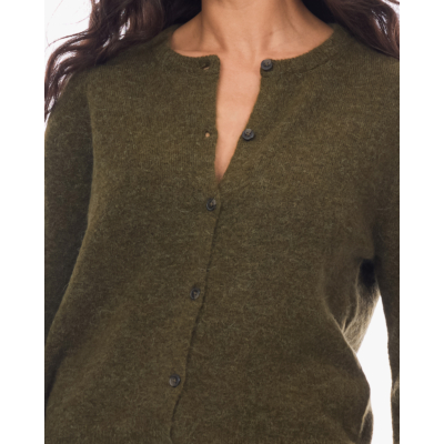 Closed Wollen Doorknoop Vest Deep Olive