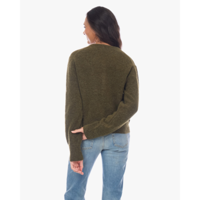 Closed Wollen Doorknoop Vest Deep Olive
