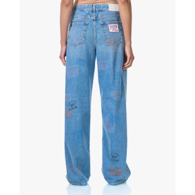 Closed Straight Leg Jeans met Patches Blauw