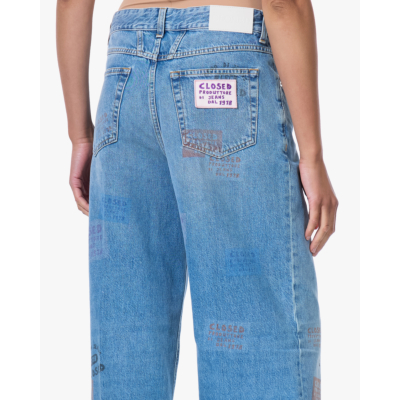 Closed Straight Leg Jeans met Patches Blauw