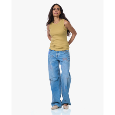 Closed Straight Leg Jeans met Patches Blauw