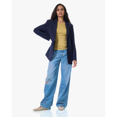 Closed Straight Leg Jeans met Patches Blauw