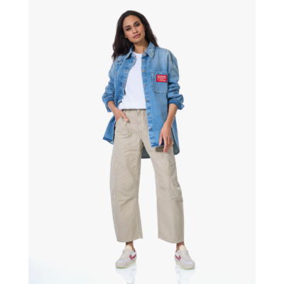 Closed Denim Blouse met Patch Details Blauw
