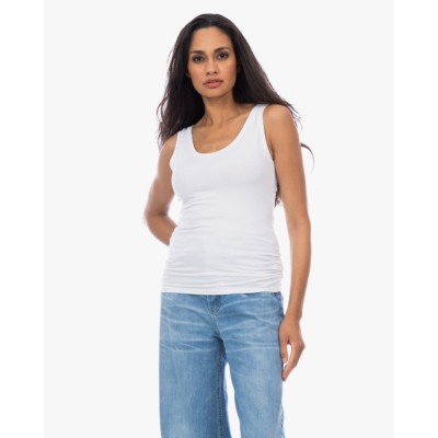 Majestic Filatures Soft Touch U-hals Top Wit