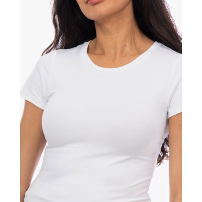 Majestic Filatures Soft Touch Slim Fit T-shirt Wit