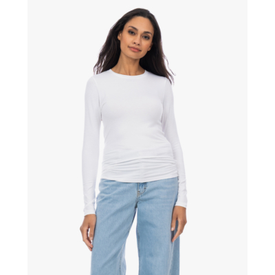 Majestic Filatures Soft Touch Ronde Hals Longsleeve Wit