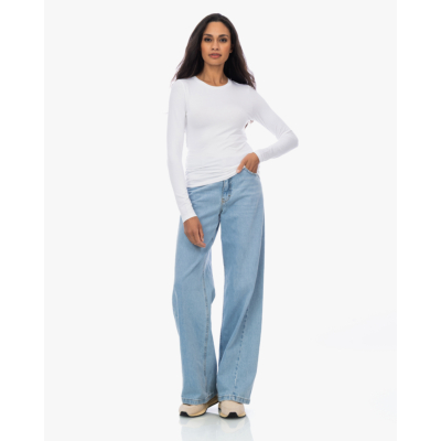 Majestic Filatures Soft Touch Ronde Hals Longsleeve Wit