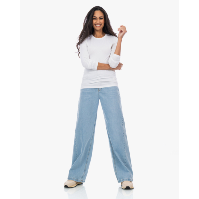 Majestic Filatures Soft Touch Ronde Hals Longsleeve Wit