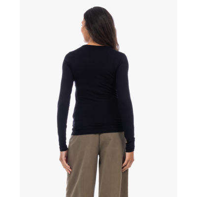 Majestic Filatures Soft Touch Ronde Hals Longsleeve Zwart