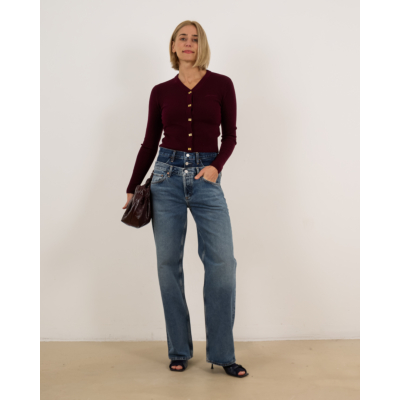 Ganni Wollen V-hals Vest Bordeaux