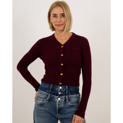 Ganni Wollen V-hals Vest Bordeaux