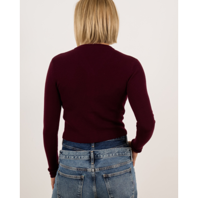 Ganni Wollen V-hals Vest Bordeaux
