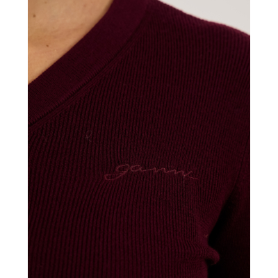 Ganni Wollen V-hals Vest Bordeaux