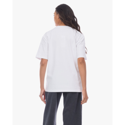 Ganni Beaded Tiger Graphic T-shirt Wit